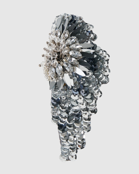 Silver crystal bijou wing barrette【Delivery in February 2027】