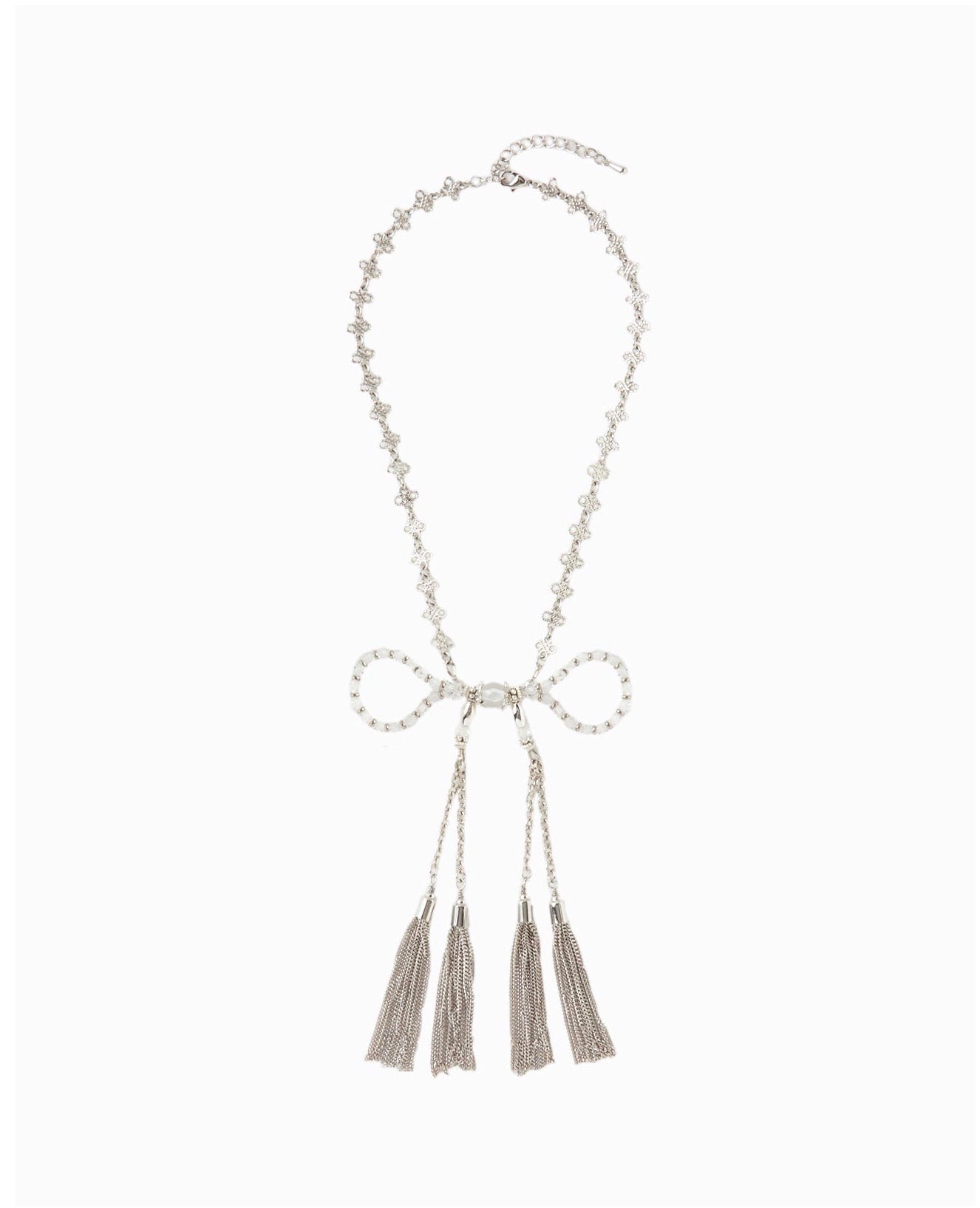 crystal ribbon chain necklace【Delivery in January 2026】