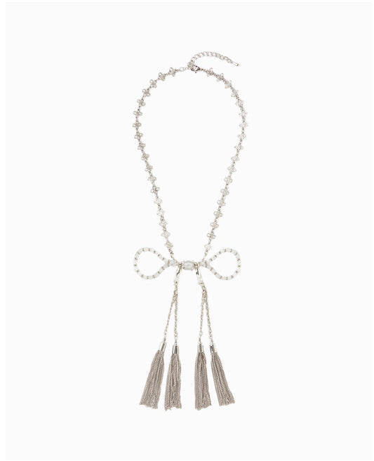 crystal ribbon chain necklace【Delivery in February 2026】