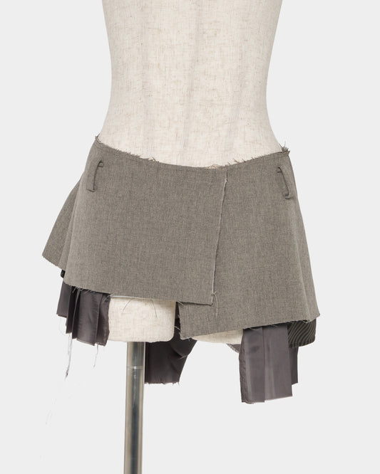 Pleated lining wrap skirt Greige【Delivery in January 2027】