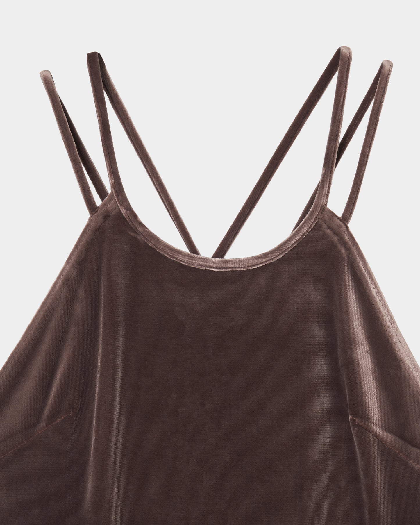 velour cami-one piece Brown【stock】