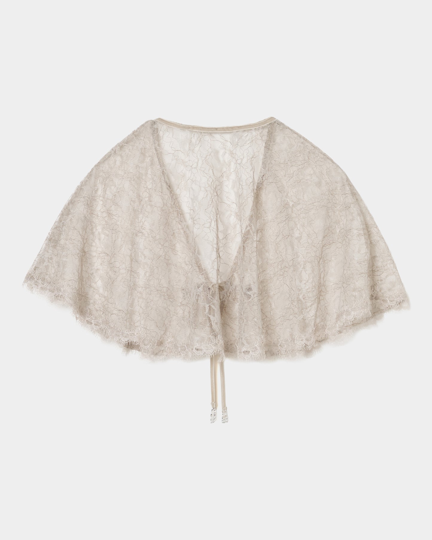 flower lace velvet ribbon cape Gray【Delivery in November 2025】