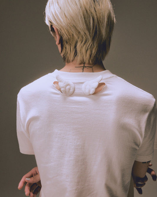 Cartoon angel wing T-shirt【stock】