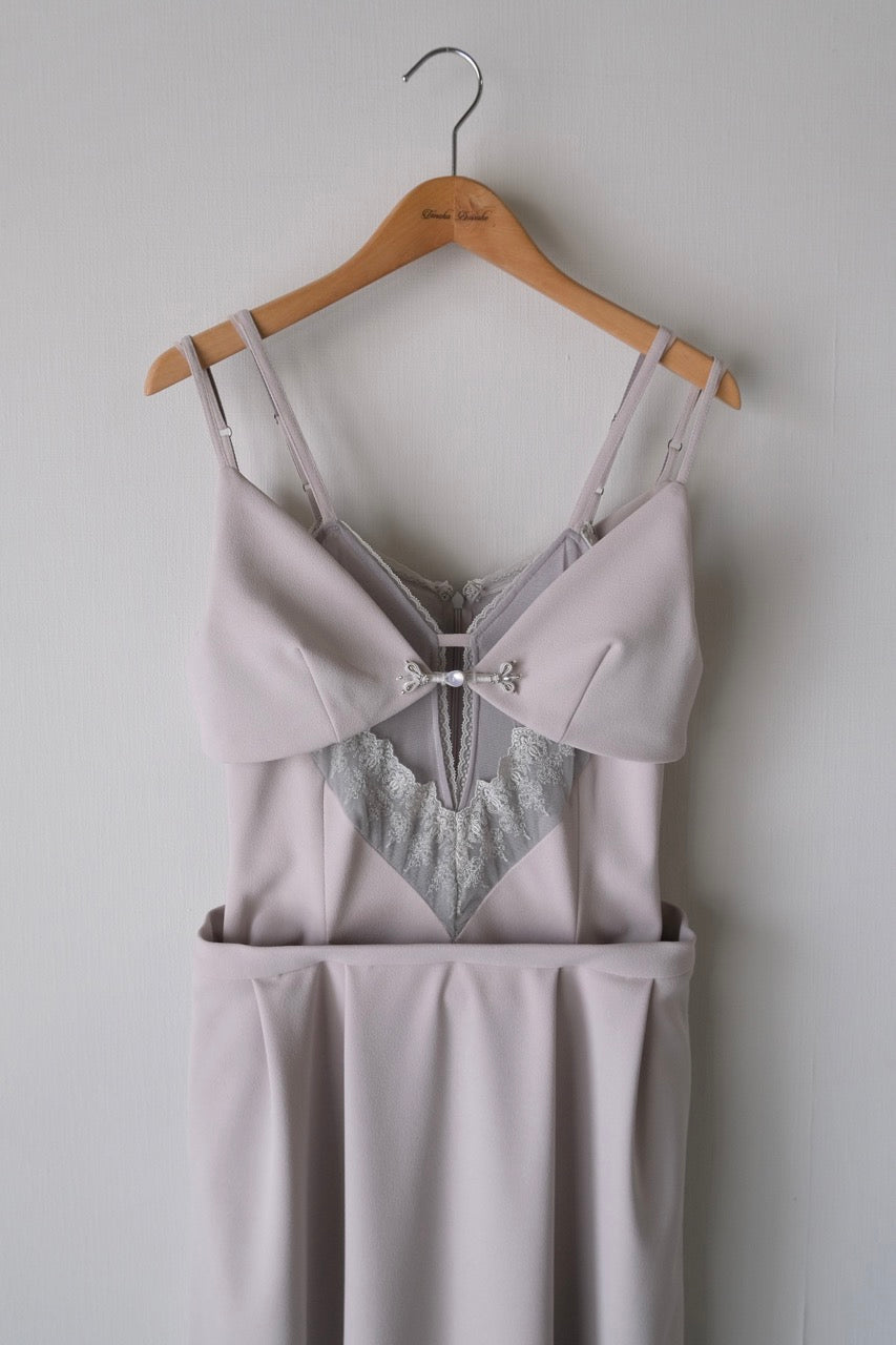 layered bra jersey cami one-piece Ash gray【Delivery in February 2026】