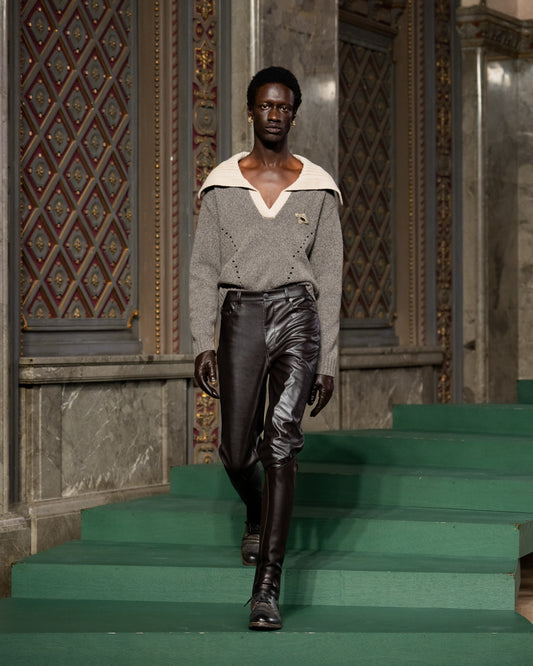 silver tag leather skinny pants【Delivery in September 2026】