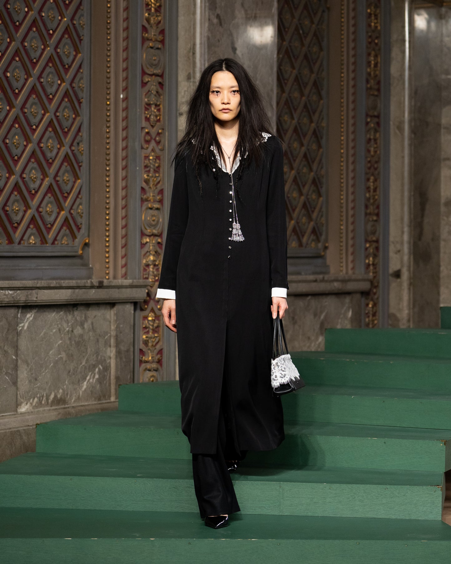 crystal bijou tassel long necklace【Delivery in August 2026】