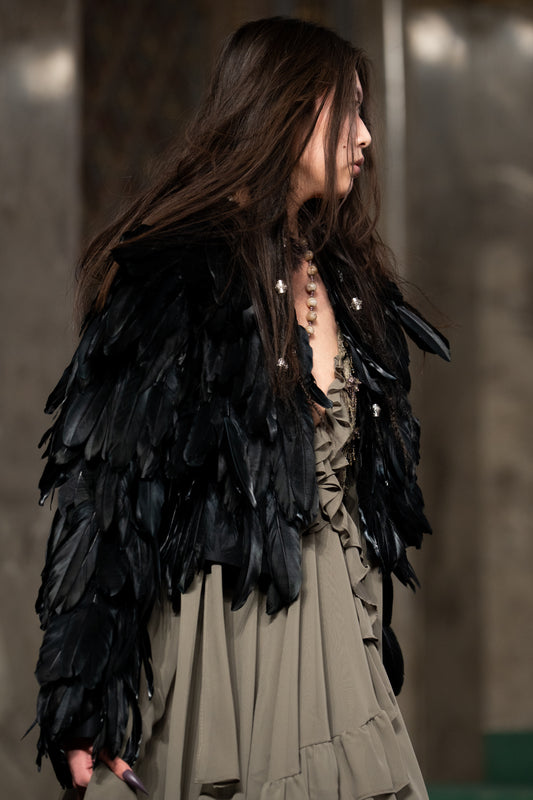 feather jacket Black【Delivery in August 2026】