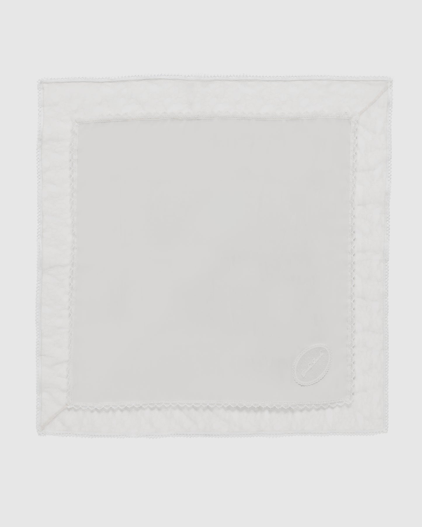 flower lace frame scarf White【Delivery in November 2025】