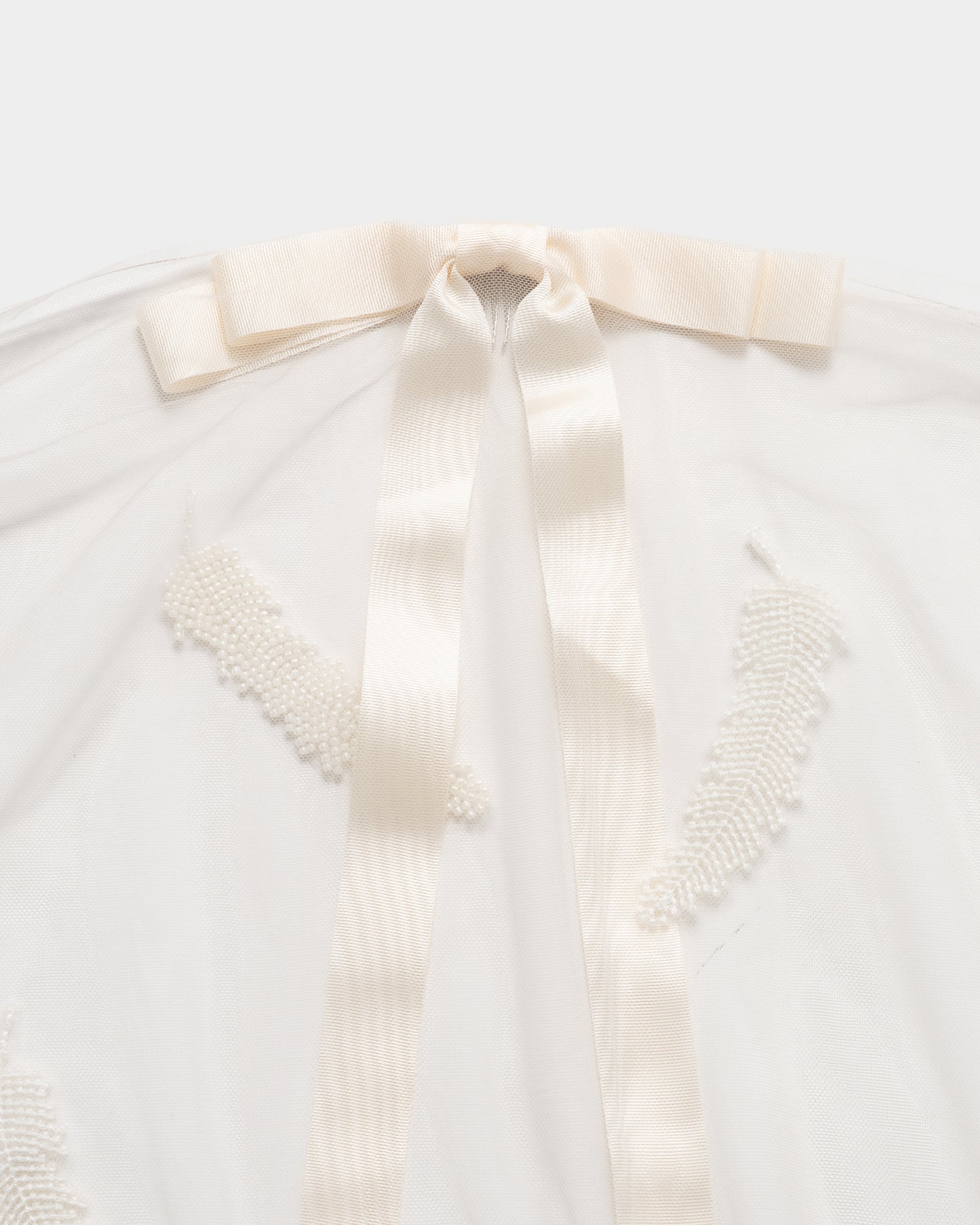 feather beads tulle veil【Delivery in March 2026】