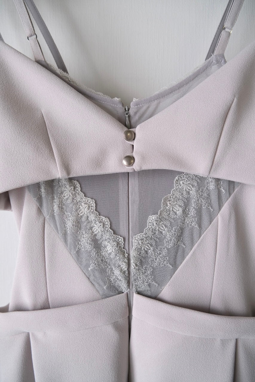 layered bra jersey cami one-piece Ash gray【Delivery in February 2026】