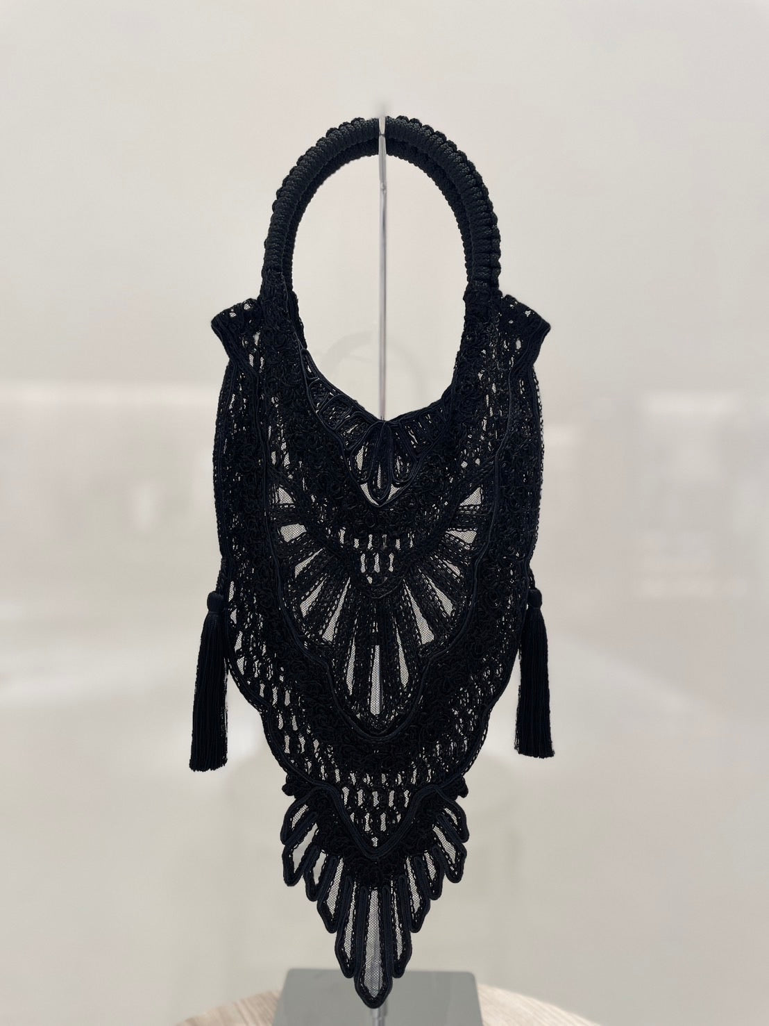Black scale braid embroidery bag【Delivery in August 2025】