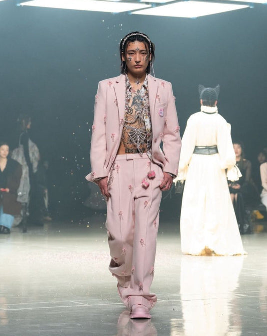 Rhinestone on childhood spangle organzy shirt 【Delivery in February 2025】