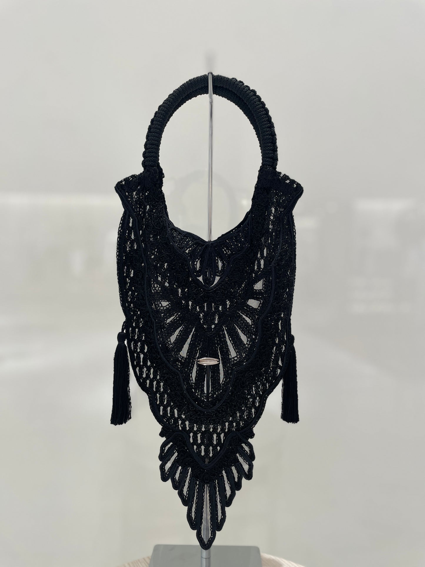 Black scale braid embroidery bag【Delivery in August 2025】