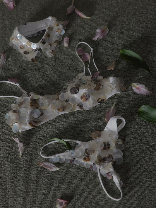 mosaic shell bikini set up【Delivery in March 2026】