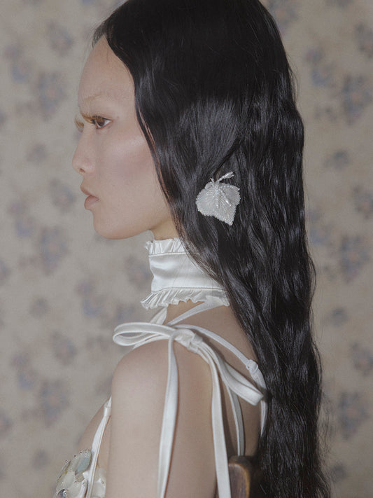 white clover beads earrings【Delivery in March 2026】