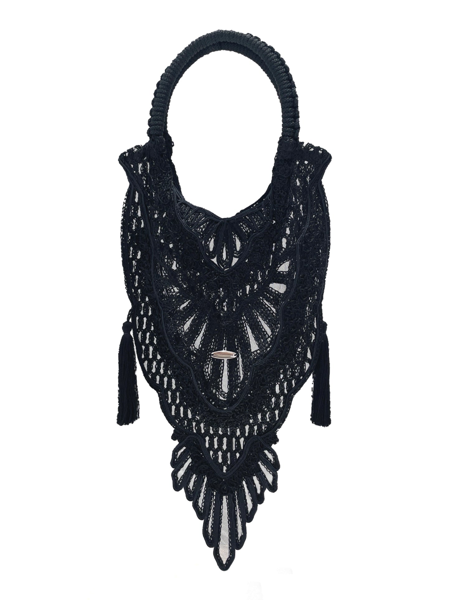 Black scale braid embroidery bag【Delivery in August 2025】
