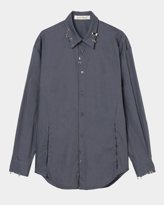 body piercing shirt Gray【Delivery in July 2026】