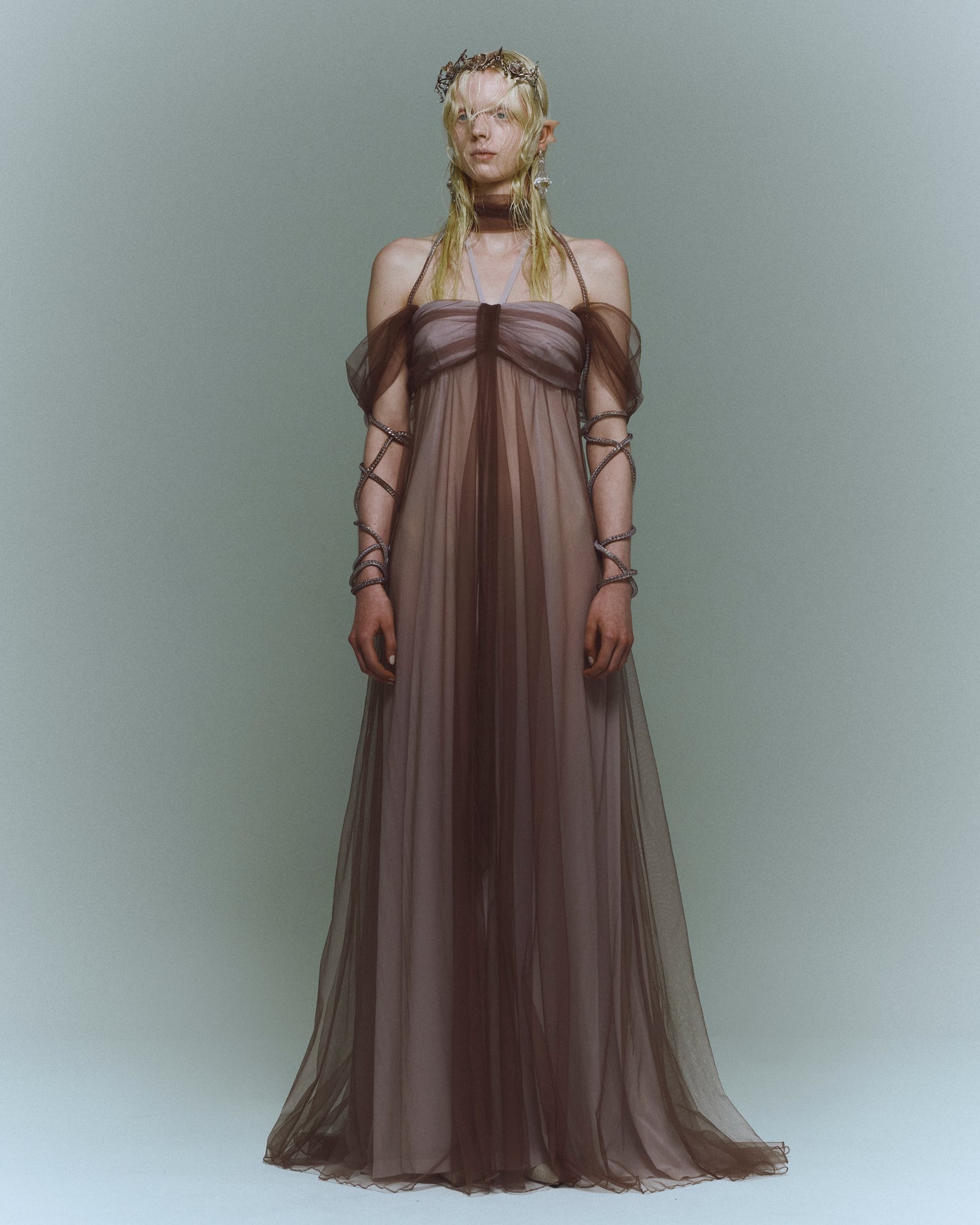 red rust tulle dress【Delivery in August 2025】