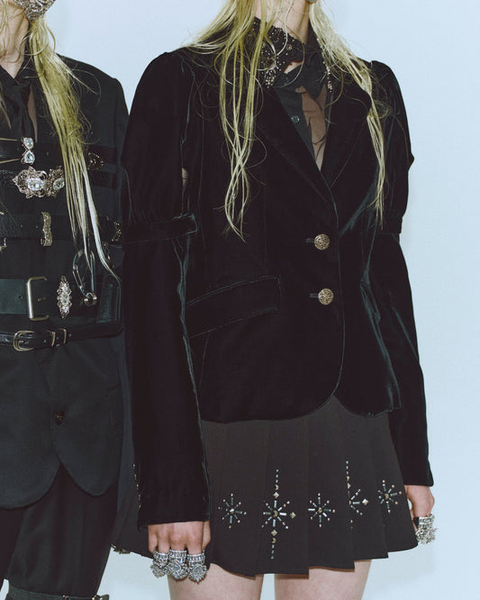 metallic parts velvet knight jacket【Delivery in November 2025】