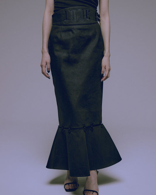 tanakadaisuke LOVE embroidery mermaid denim skirt スカート