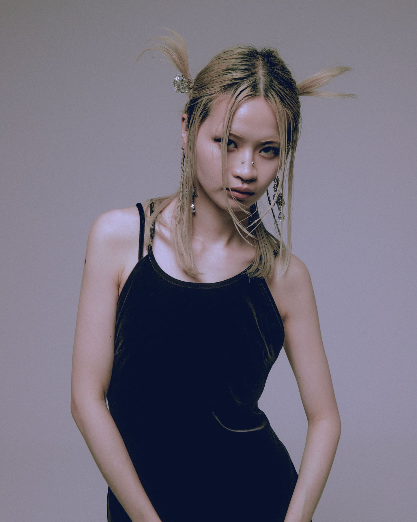 velour cami-onepiece Black【Stock】