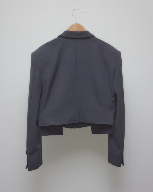 Stripe lining cropped jacket Gray【Delivery in January 2027】