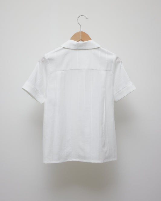 Lace bijou open collar shirt White【Delivery in March 2027】