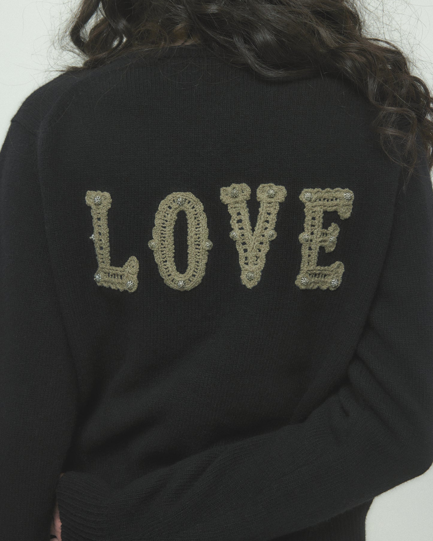 LOVE metal bolts cardigan Black【Delivery in September 2026】