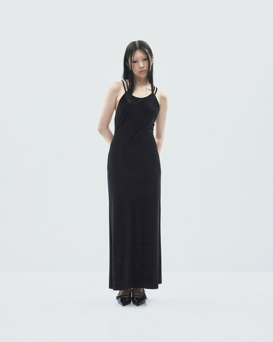 velour cami-one piece Black【stock】