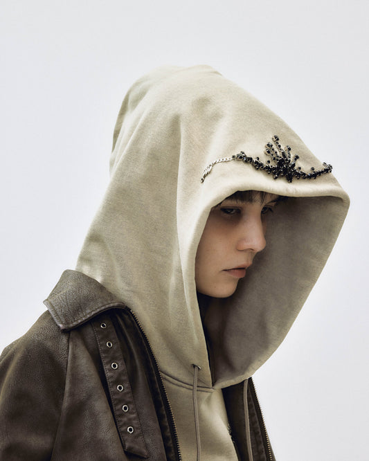 bijou tiara hoodie Beige【stock】