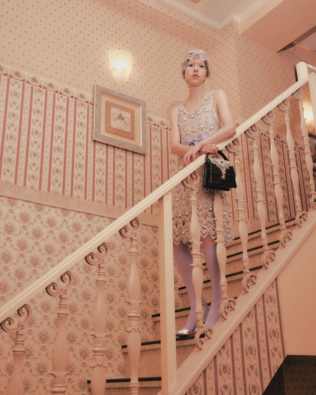 silver doily lace mini bag【Delivery in March 2027】