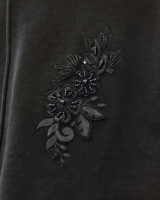 black gardening beads hoodie【Delivery in October 2025】