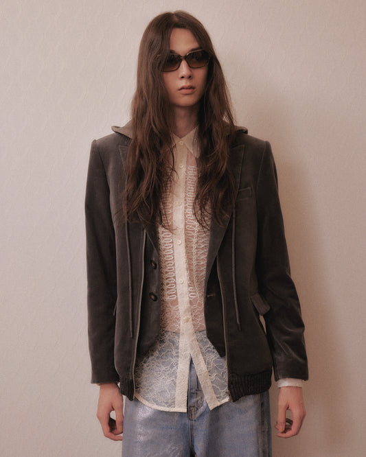 Double layer velvet jacket One color【Delivery in January 2027】