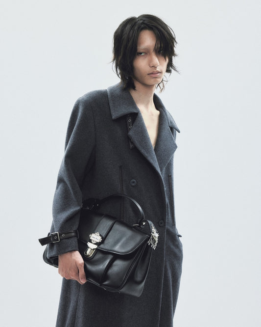 lace up soutien collar coat Gray【Delivery in January 2026】