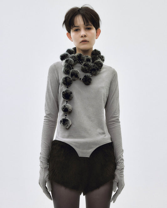 gloves velour pullover Gray【stock】