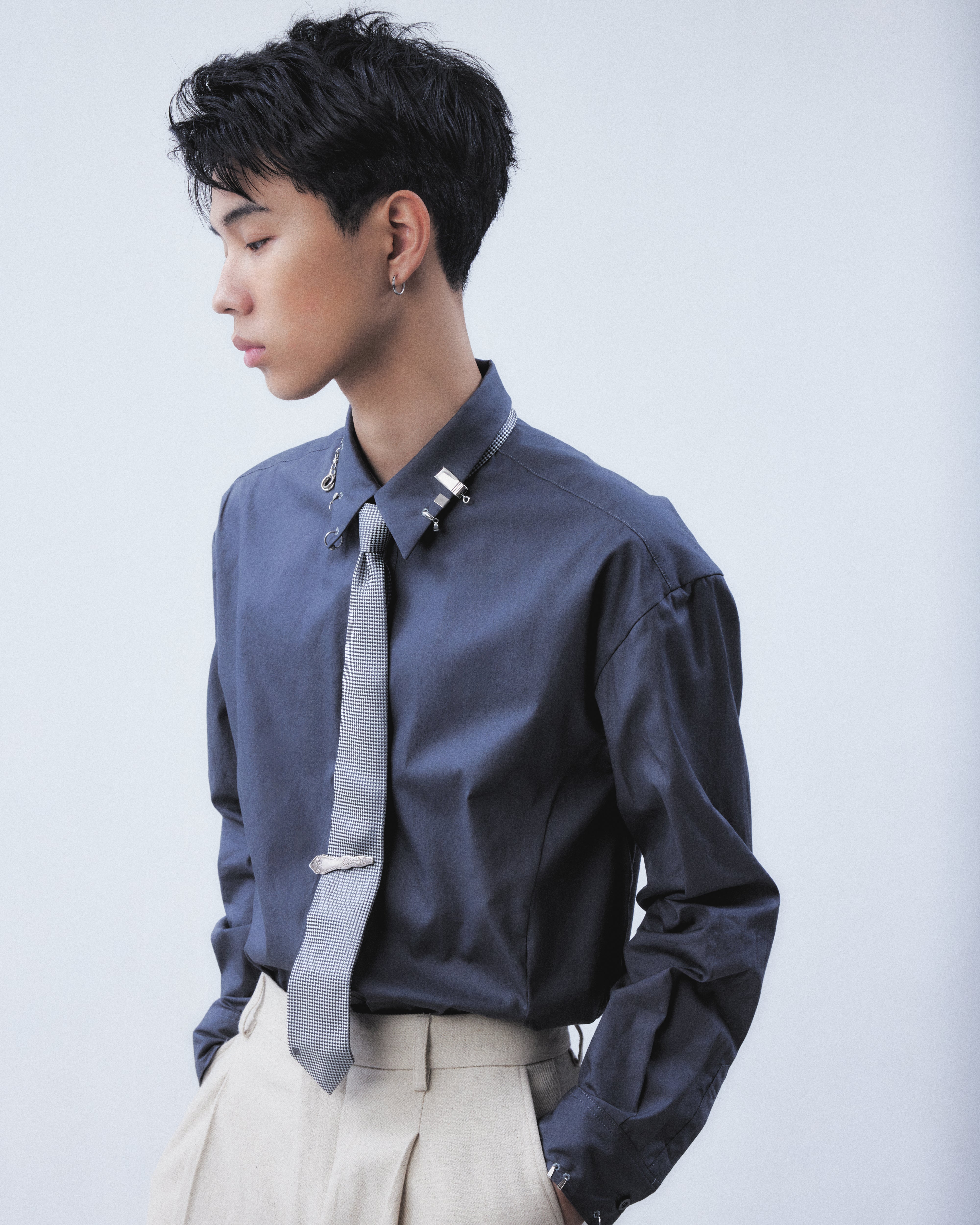 タナカダイスケ|シャツ|body piercing shirt Gray – tanakadaisuke