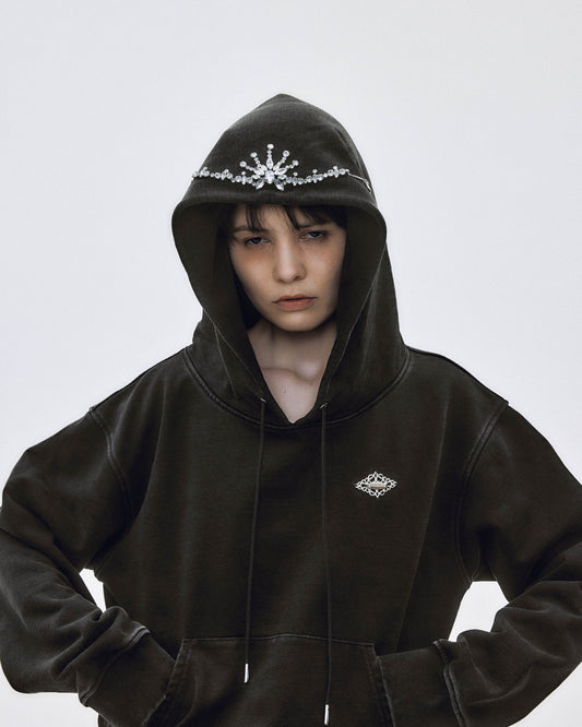 bijou tiara hoodie Black【stock】