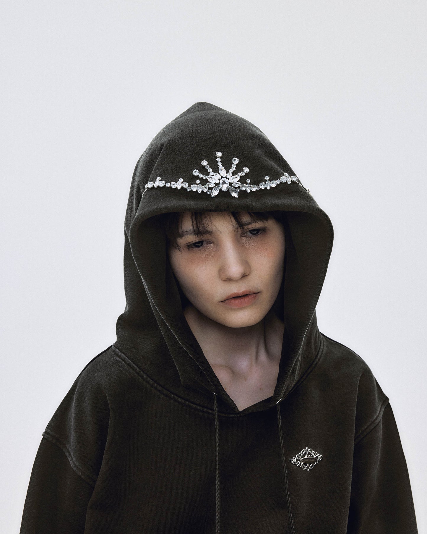 bijou tiara hoodie Black【stock】