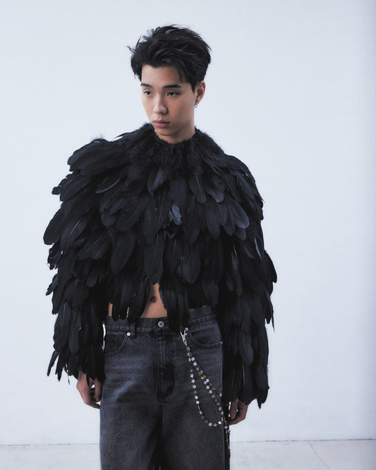 feather jacket Black【Delivery in August 2026】