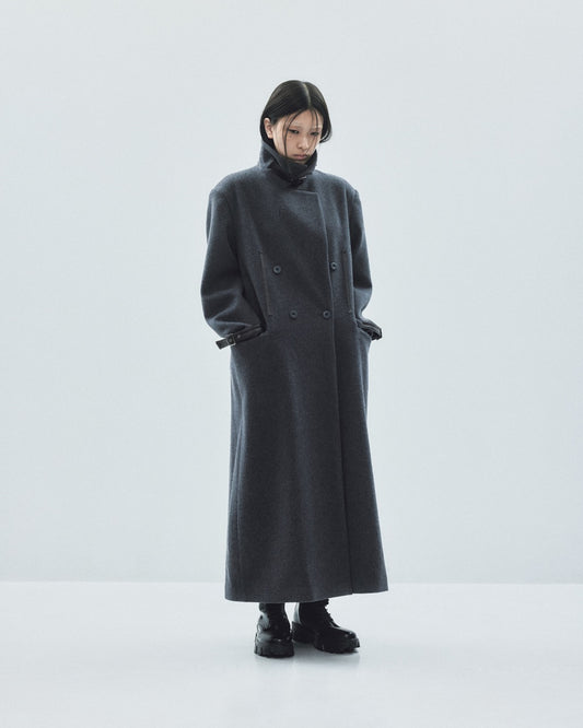 lace up soutien collar coat Gray【Delivery in January 2026】