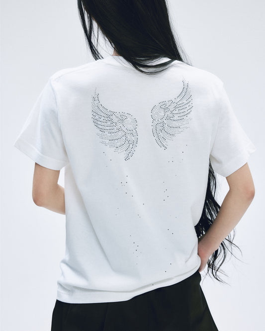 melt wing T-shirt Black 【stock】