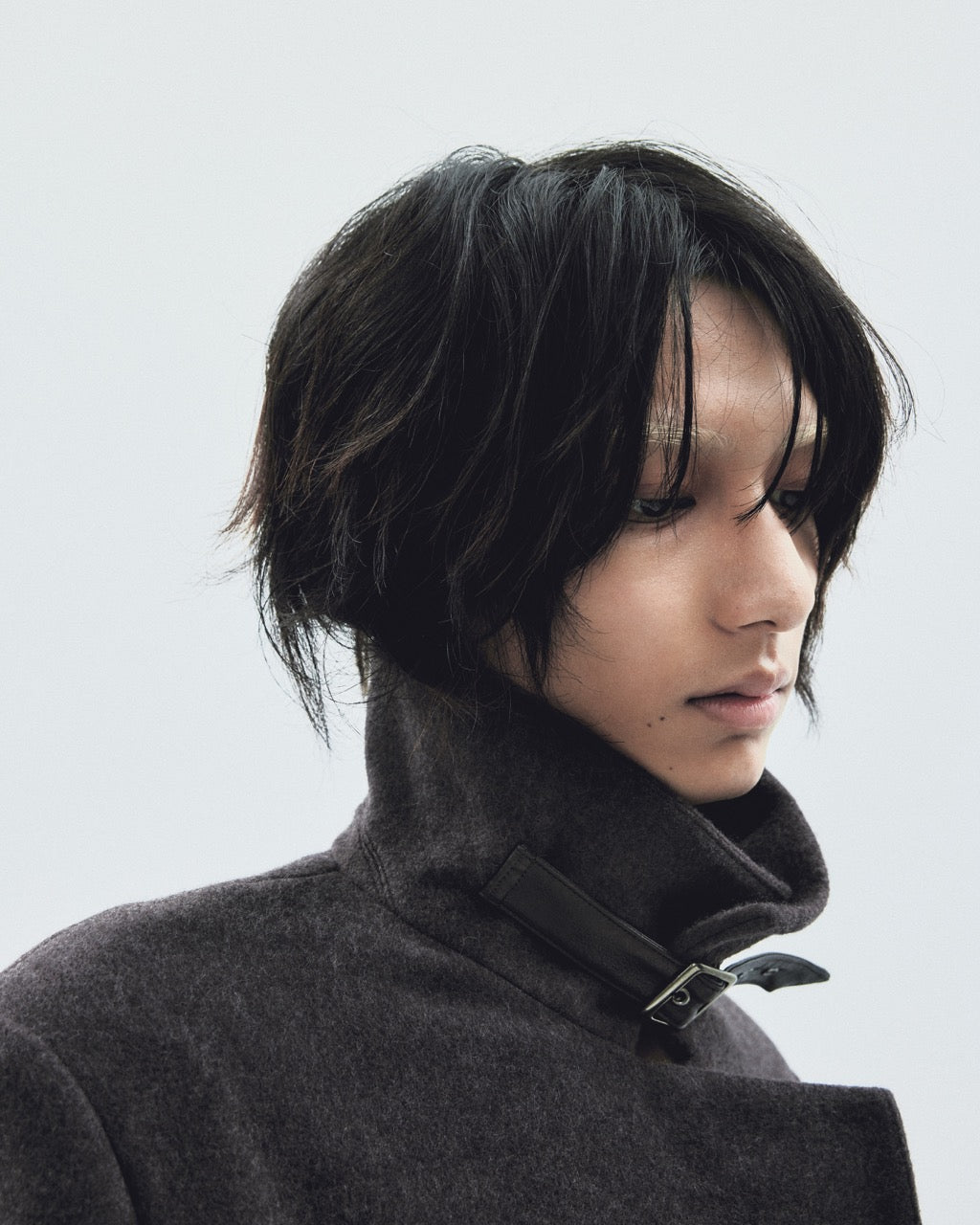 lace up soutien collar coat Dark brown【Delivery in November 2025】