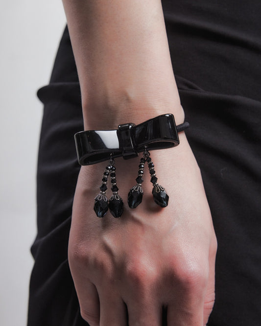 meteorite ribbon mini hair band Black【Delivery in July 2026】