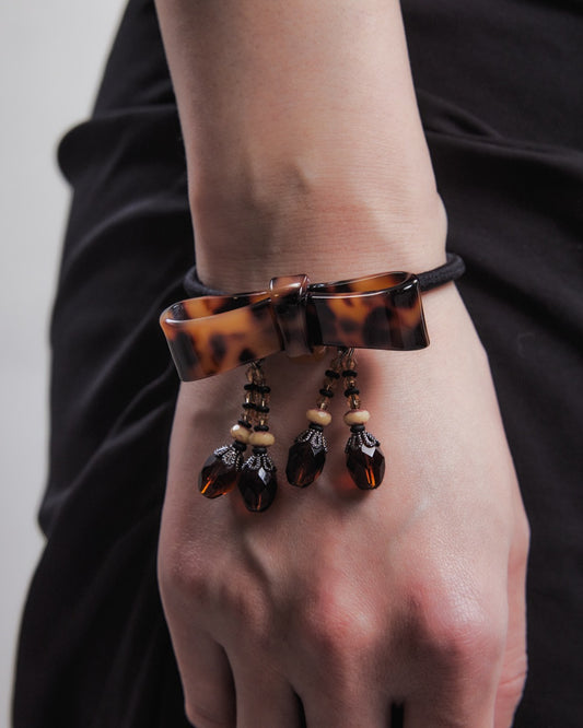 meteorite ribbon mini hair band Brown【Delivery in July 2026】