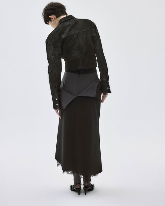 fade leather hook shirt jacket Black【Delivery in November 2025】