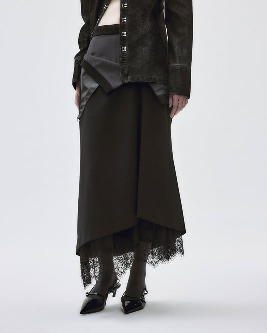 turned up lace skirt【stock】