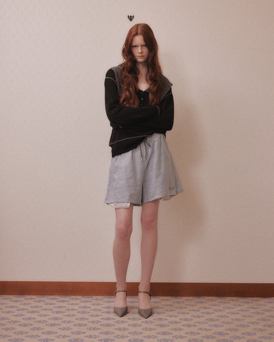 bijou logo check shorts Blue【Delivery in January 2027】