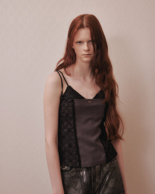 Rosette tile bustier tops Gray【Delivery in February 2027】