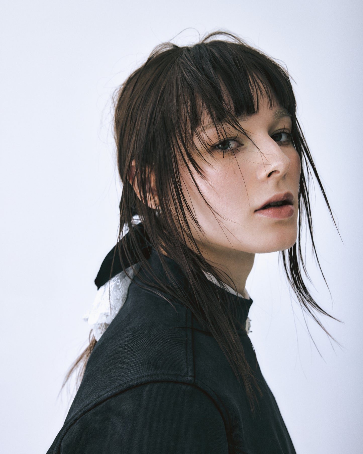 velour lace chou chou Black × Black【stock】