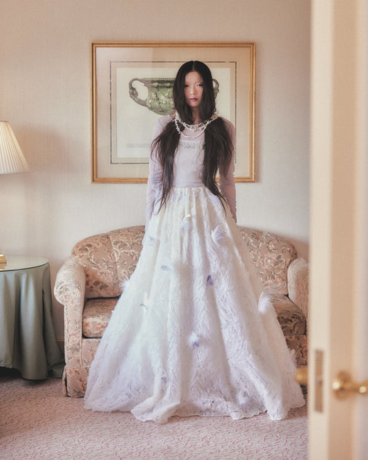 fluffy feather long skirt【Delivery in March 2026】